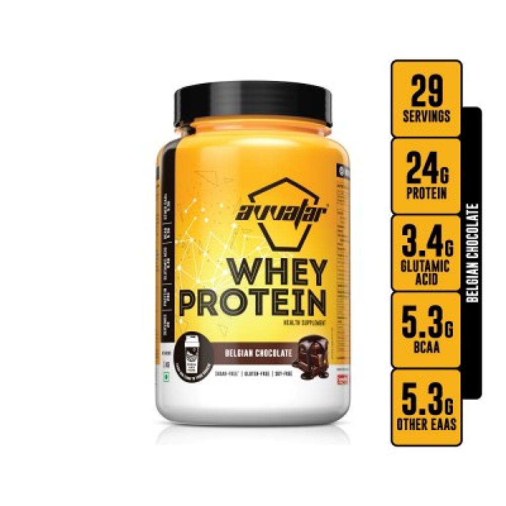 AVVATAR - WHEY PROTEIN | 1KG | BELGIAN CHOCOLATE FLAVOUR | MADE WITH 100% FRESH COW'S MILK